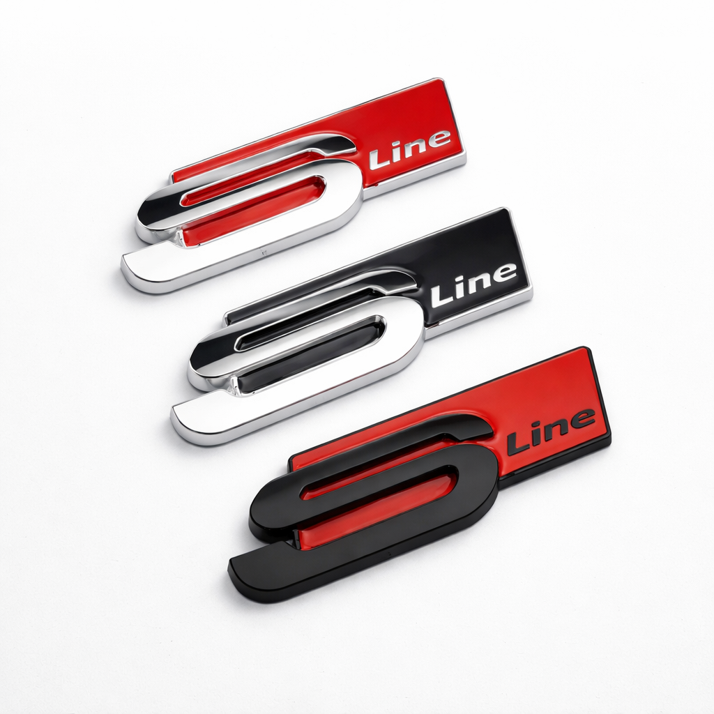 LOGO SLINE COFFRE EN METAL,COMPATIBLE POUR AUDI.