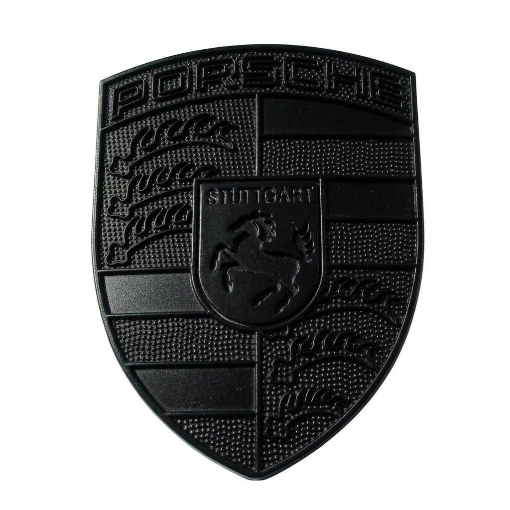 LOGO DE CAPOT EN MÉTAL STYLE PORSCHE NORMAL & NOIR - COMPATIBLE PORSCHE
