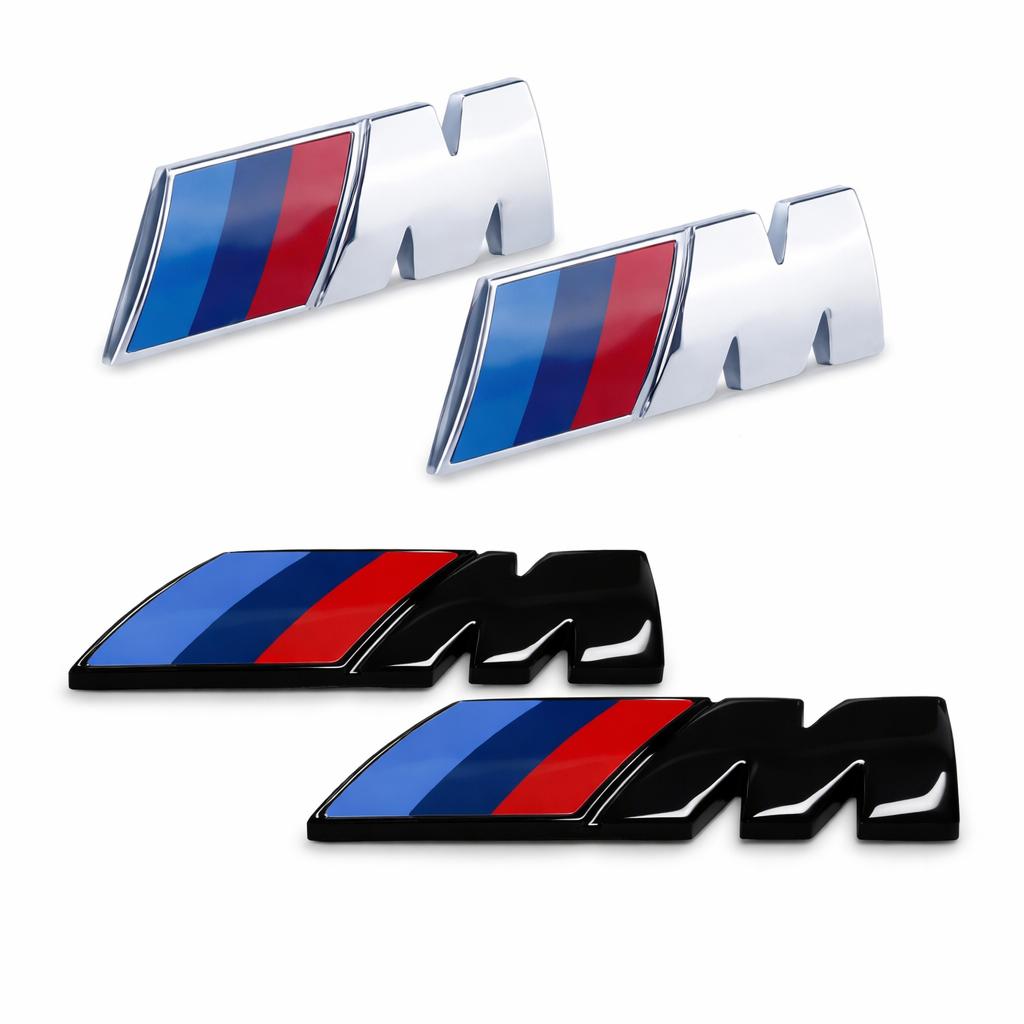 EMBLÈME M AILES – 2 PIÈCES EN MÉTAL, COMPATIBLE BMW.