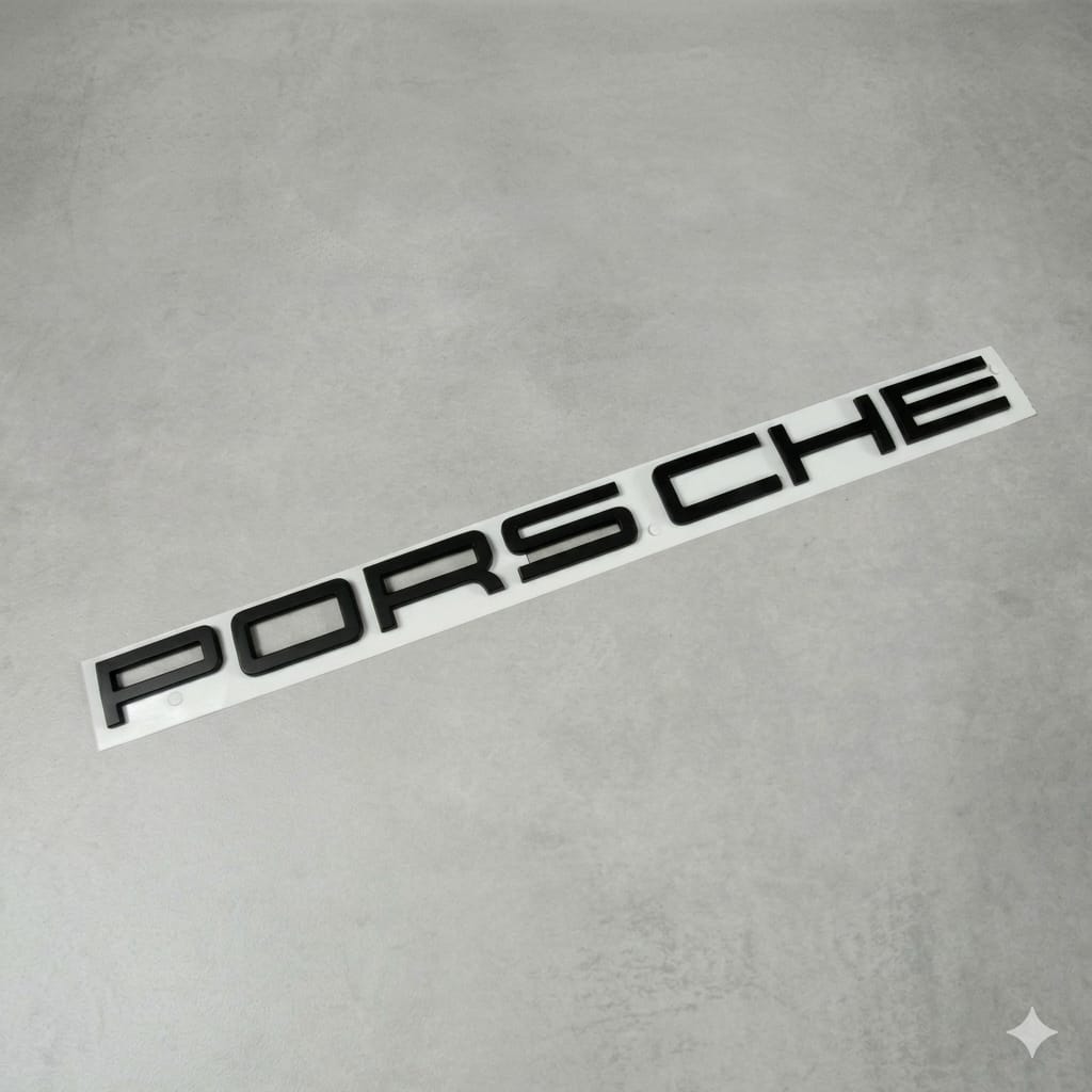 EMBLÈME DE COFFRE PORSCHE EN NOIR - COMPATIBLE PORSCHE