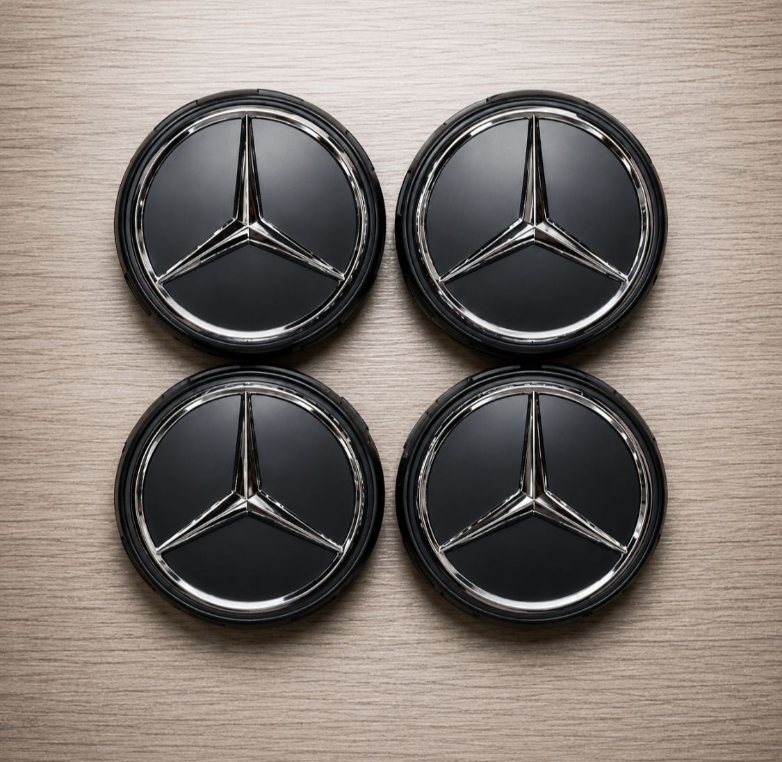 CACHE MOYEU DE JANTES 4 PIÈCES - COMPATIBLE POUR MERCEDES