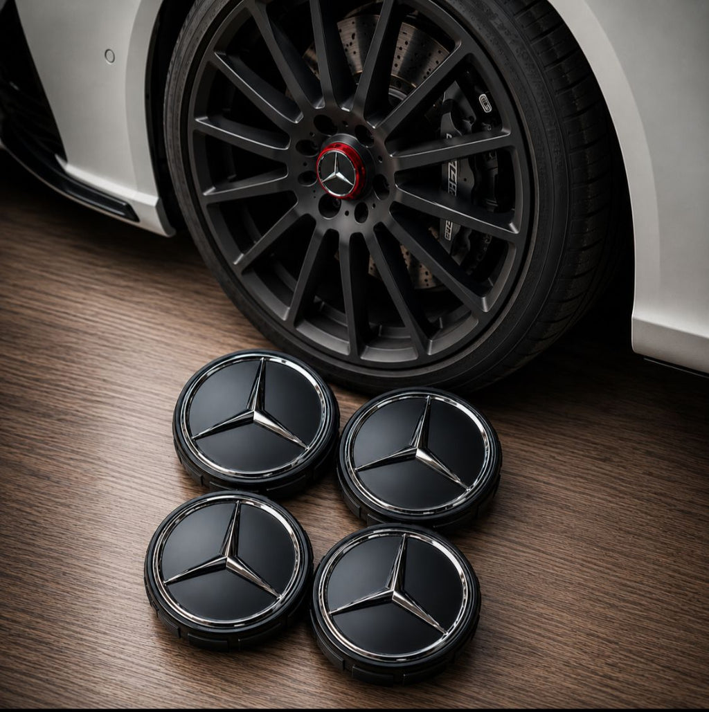 CACHE MOYEU DE JANTES 4 PIÈCES - COMPATIBLE POUR MERCEDES