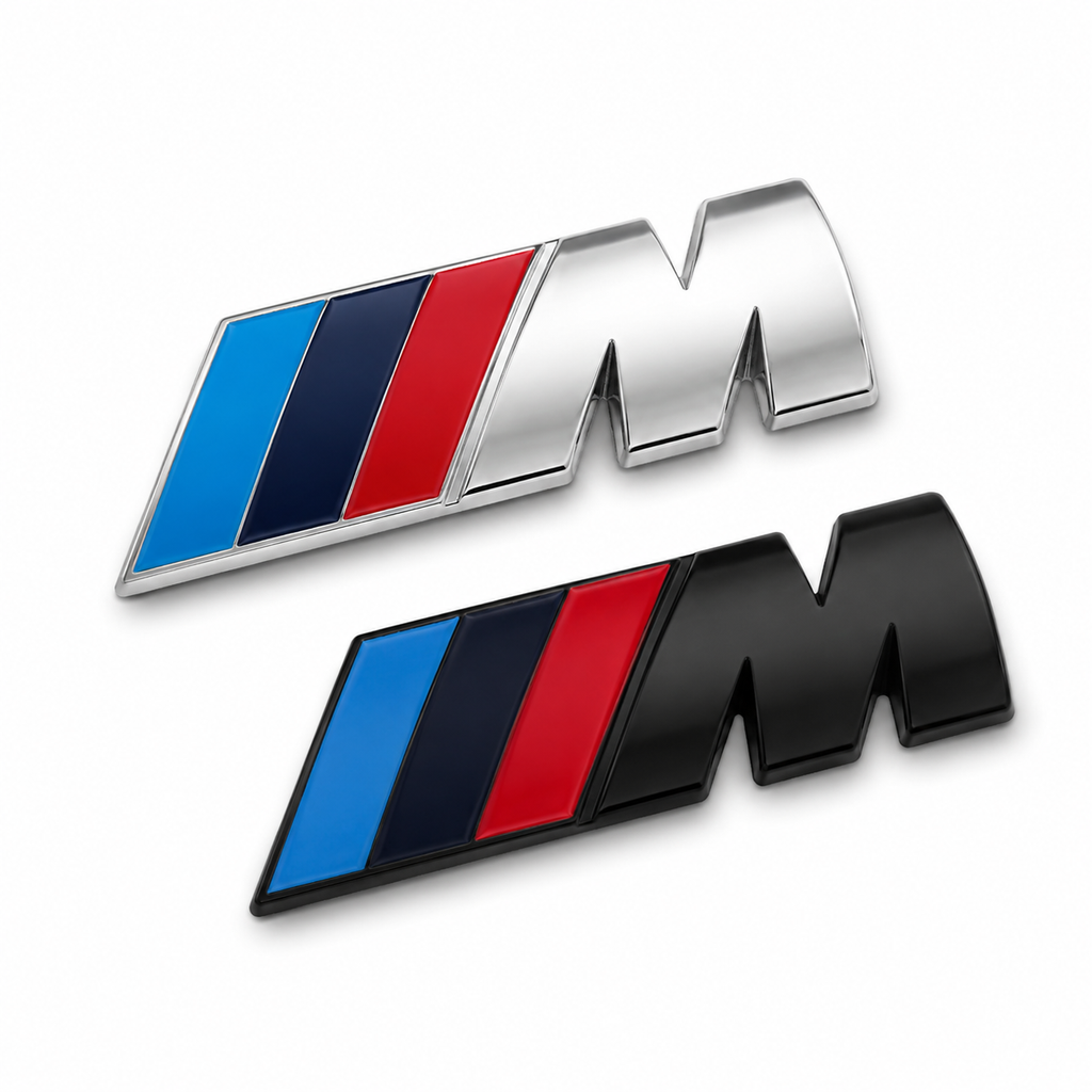 EMBLÈME M AILES – 2 PIÈCES EN MÉTAL, COMPATIBLE BMW.