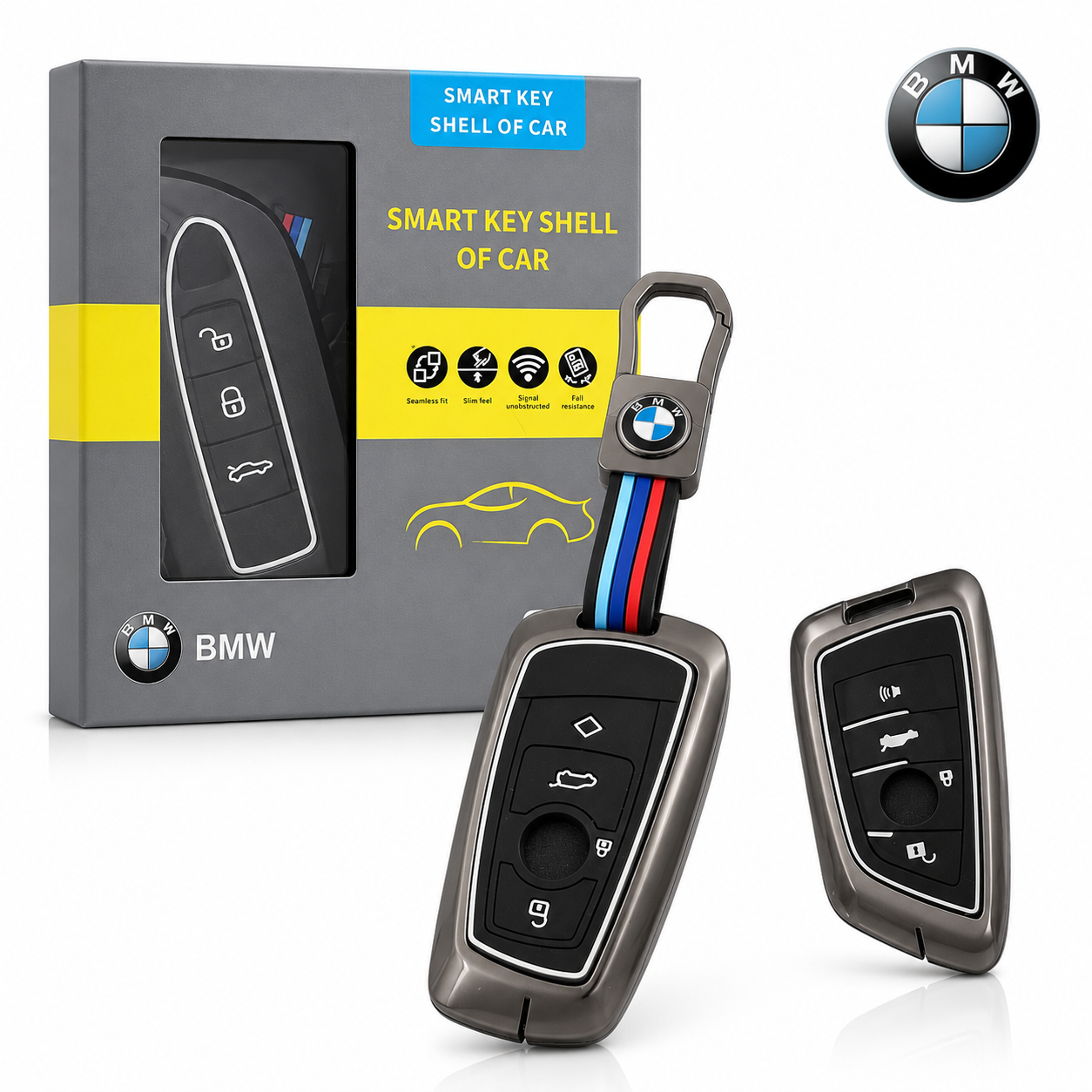 Coque clé en métal - compatible pour tout les modèles bmw