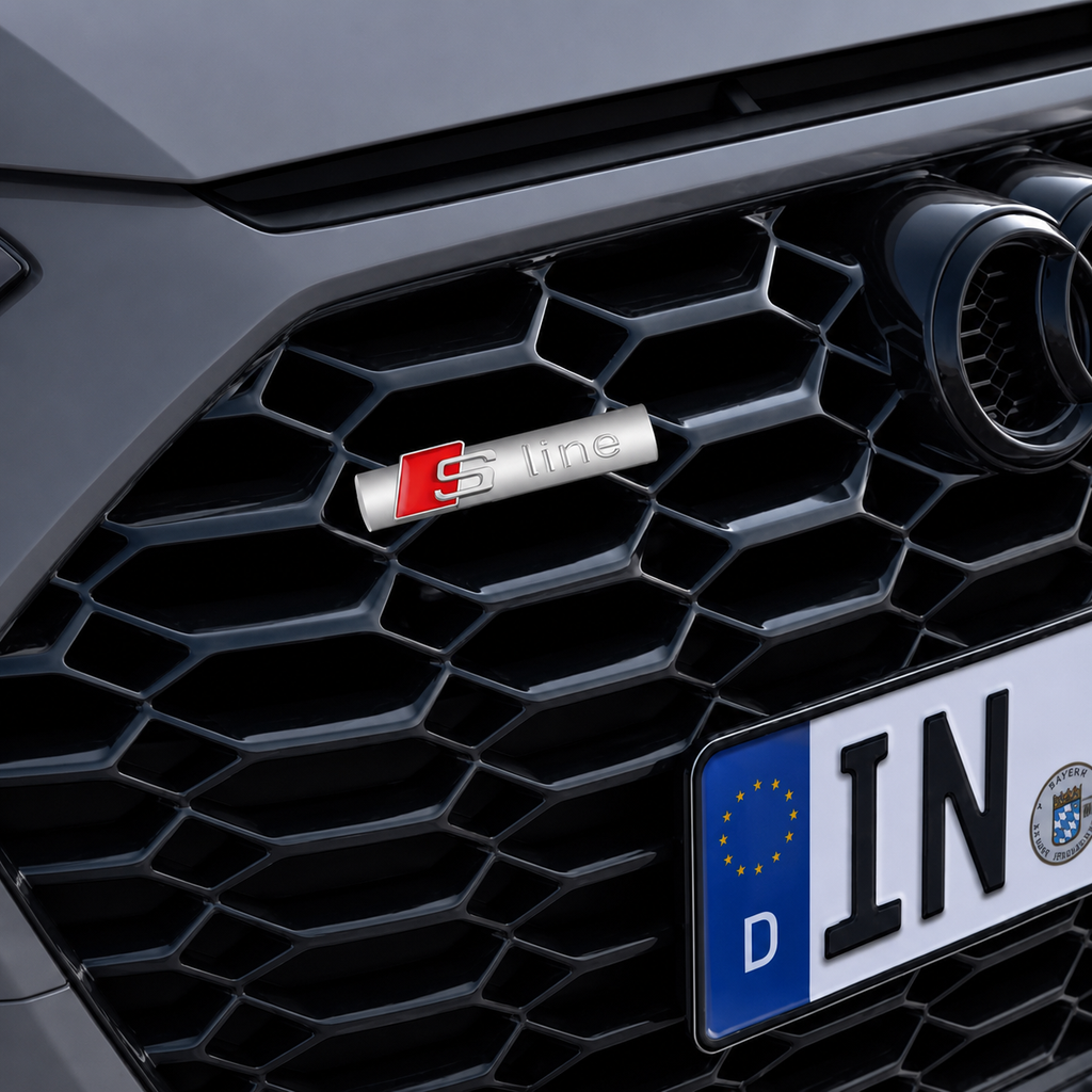 LOGO S-SLINE EN MÉTAL COMPATIBLE CALANDRE AUDI.